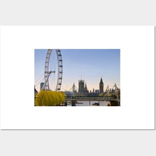 London Eye Houses of Parliament England Posters and Art